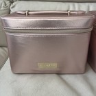 X2 Lancome Rose Gold Pink Cosmetic Top Handle Train Case