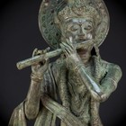 Krishna Hindu Deity Bronze Sculpture   Antique India Supreme God Statue   23 2 _