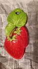 Vintage Ceramic Strawberry Spoon Rest Trinket Dish Wall Decor Hand Painted Japan