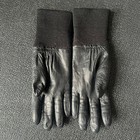 Fownes Womens Black Genuine Leather Winter Gloves Ribbed Knit Cuff Size L