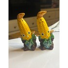 Vintage Anthropomorphic Corn Salt   Pepper Shakers Set Ceramic Kitsch Quirky