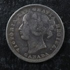 20 Cents 1858 Canada Queen Victoria Silver C    Dime F-15