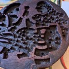 Large Antique Indian  Hand Carved Wooden Printing Block  Press  Man And Woman