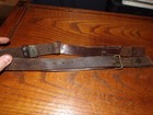 Swedish Brown Leather 2 Piece Military Rifle Sling Dirty Used