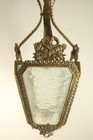 Vintage Antique French Rococo Style Brass Hall Lantern Pendant Ceiling Light