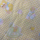 Baby Crib Sheets Lot Of 2 Vintage Mickey Minnie Abc Yellow Gingham 1984 Boy Girl