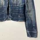 Vintage Euc Baby Phat Rare Blue Jeans Metal Cat Logo Denim Jacket Women Size Xl