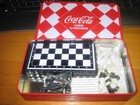 Coca Cola Travel Chess Checkers In Red white Tin New