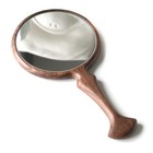 Vintage Walnut Wood Handheld Mirror With Handle For Salon Home Travel