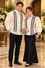 Elegant Filipiniana Couple Set     Embroidered Barong   Matching Women   s Blouse