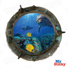 Dolphin Wall Decal Porthole 3d Sticker Removable Room Mural Mysticky Art Decor