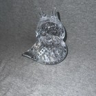 Clear Murano Art Glass Venezuelan Bubbles Owl Figurine Paperweight Vintage