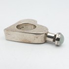 Taxco Sterling Silver Mexico Heart Shaped Aventurine Top Perfume Bottle