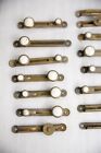 Antique Victorian Window Door Slide Lock Latch Porcelain Knob Brass Hardware Lot