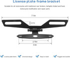 Motorcycle License Plate Bracket  Adjustable License Plate Mount Holder Tail Lig