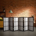 3 Ft  Short Double Cross Shoji Screen - Walnut - 6 Panels 6 Panel