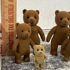 Teddy Bear Story Lot Of 5 Flocked Figures Applause Vintage Play Set