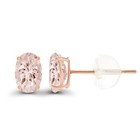 Solid 14k Gold 6x4mm Oval Genuine Birthstone Stud Earrings For Women   Hypoal   