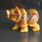 Hand Carved Gemstone Crystal Bear Figurine Animal Statue Carving Tiger Eye 