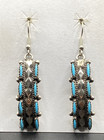 Southwestern Sterling Silver Turquoise Dangle Earrings