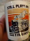 Still Plays With Trains Locomotive Steam Engine Ceramic Mug Railroad Humor 
