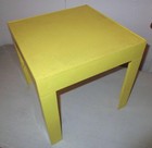 Vintage 1970 s Yellow Plastic Parsons Style Side End Table Mid-century Modern