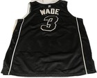 Dwyane Wade Miami Heat Black Out  3 Size 50 L Climacool Stitched Jersey Adidas