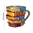Painted Book Mug  Novelty 3d Painted Books Coffee Mug  Unique Books Stack Cup