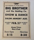 Vintage Original 1971 Big Brother And The Holding Co  Salem Armory Flyer Oregon