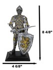 Medieval Swordsman Knight Of Lyon Figurine 8 5 h Suit Of Armor Coat Of Arms Lion