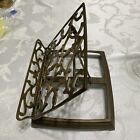 Solid Brass Adjustable Bible Book Stand Ornate Design Vintage Heavy
