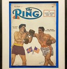Vintage 1955 The Ring Boxing Magazine Rocky Marciano Don Cockell Cover Framed
