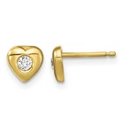 Cz Heart  s Post Earrings Set Necklace 14 Inch 925 Sterling Silver Girl s