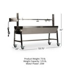 Ash   Ember 25w Stainless Steel Bbq Rotisserie Grill  4 Rpm Rotation Speed