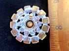 Outstanding Czech Vintage Glass Rhinestone Button   Ruby Red    Crystal