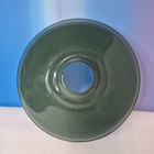 Vintage 10  Porcelain Enamel Green White Barn Gas Train Station Lamp Light Shade