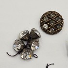 Vintage Antique Lot Of Rhinestone Pot Metal Buttons Sparkling