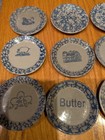 12-vintage Beaumont Brothers Pottery Butter Pats  Sponge Wear Pottery 3-1 4 