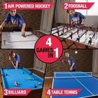 4-in-1 Combo Game Table Foosball Air Powered Hockey Table Tennis Billiards