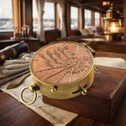 Brass Nautical Compass With Wooden Box Antique Maritime Vintage Collectible