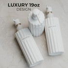 Stylish Shampoo And Conditioner Dispenser Set Of 3 - Modern 19oz Shower Soap