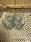 Mcm Set 4 Vintage Crisa Clear Glass Whiskey Rocks Double Old Fashioned Glasses