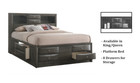New 8 Drawers Storage Gray Queen King Bed Contemporary Modern Bedroom Furniture