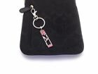 Pink Crystal Flower Purse Charm Silver Ring Key Chain Mothers Day Gifts New