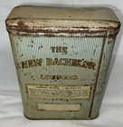 Original 1920 s  New Bachelor Cigar Tobacco Tin  Playing Poker   Dreaming Women