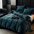  Velvet Duvet Cover Size Flannel Duvet Cover Bedding Sets  Queen Peacock Blue