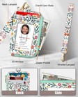 2-in-1 Id Badge Holder Wallet Credit Card Holders With Wristlet   Neck Lanyard