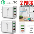Multiple 3-port Usb Ac Plug Quick Charger Block Universal Phone Cube 18w Box Lot
