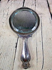 Antique Art Nouveau Lily Of The Valley Hand Mirror Beveled Glass Tooled Flower