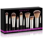 Shany Makeup Brush Set Black Ombre Pro 10 Piece Essential Professional Make Up